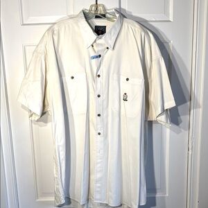 Chaps Cream Casual Button Down Shirt